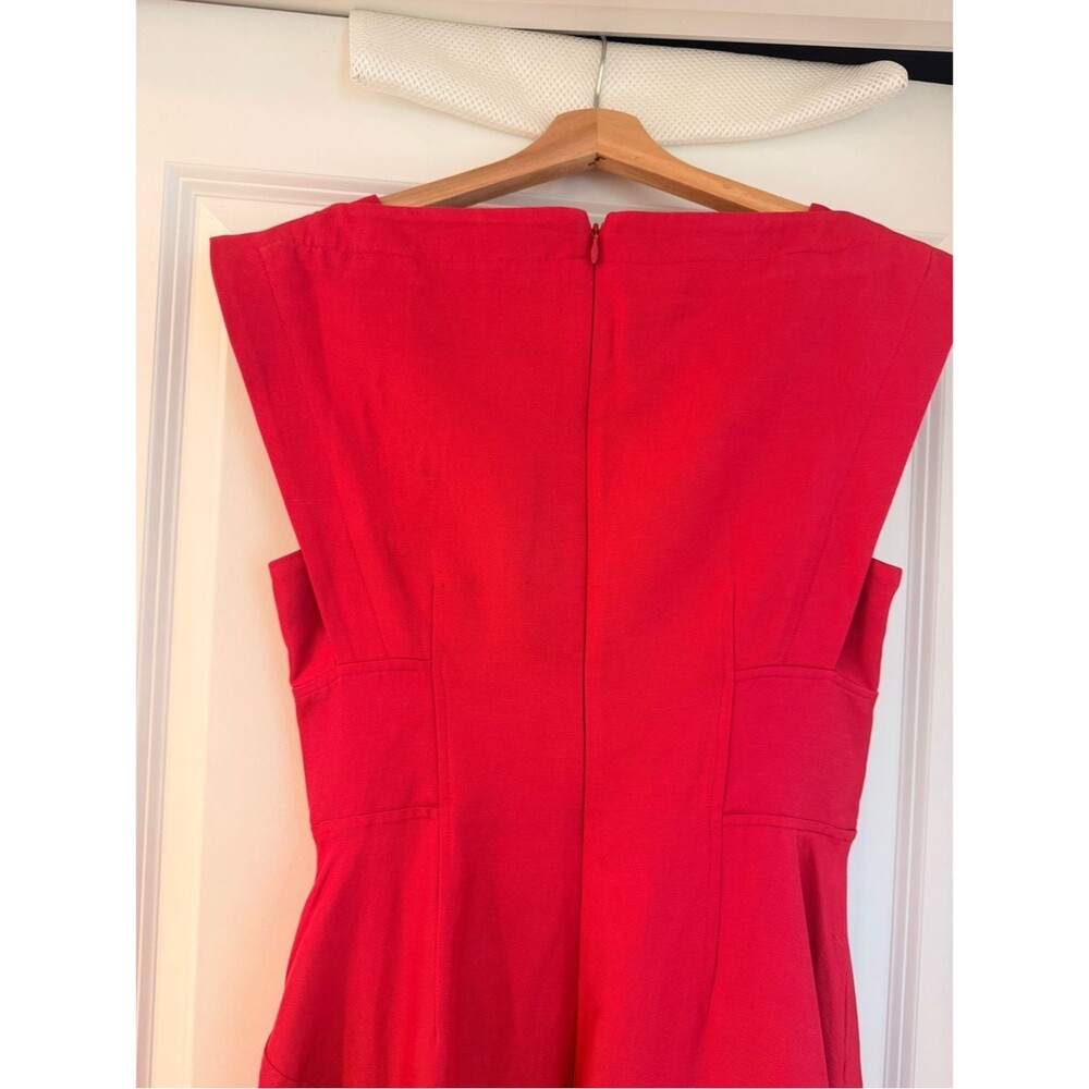 Acler Red Berry Sleeveless Fit-and-Flare MARNEY Crystal-button Maxi Dress US4 - Picture 11 of 13